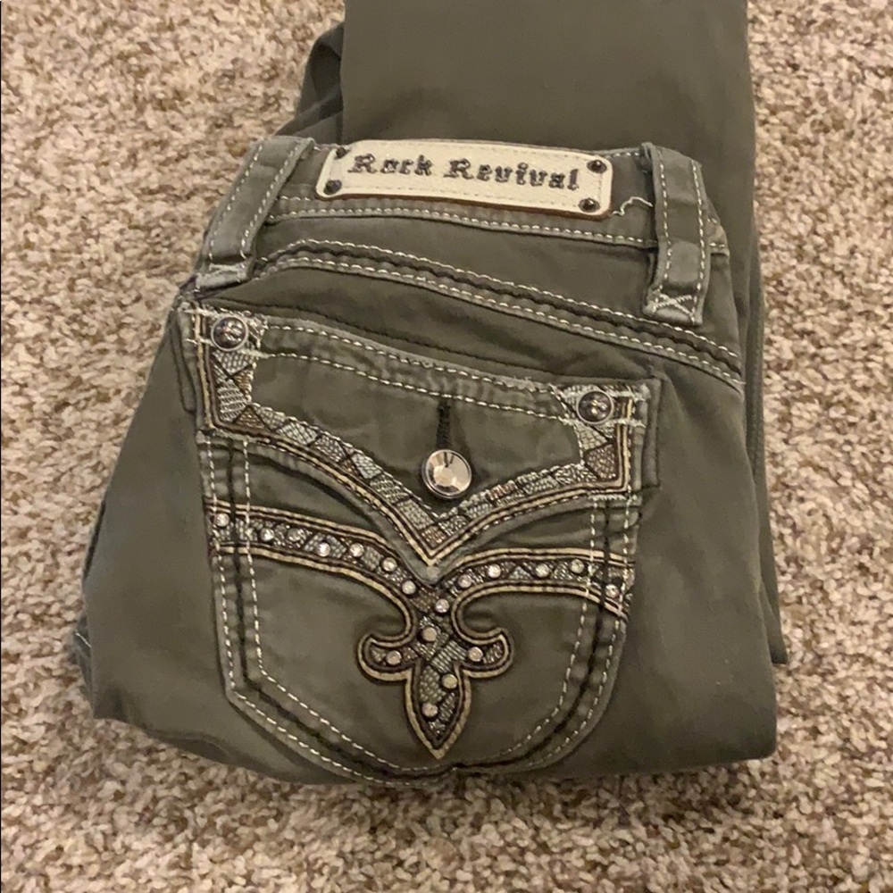 Green/Brown Soft Rock Revival Skinny Jean